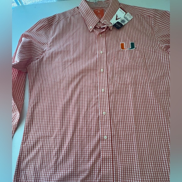 ANTIGUA MIAMI HURRICANES ORANGE PORTER WOVEN LONG SLEEVE BUTTON DOWN SHIRT
SZ XL - Picture 13 of 15